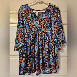 Clear Scarlett Black Floral Babydoll Blouse large
